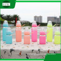 Creative Candy Color Nipple Size Silica Gel Water cup Glass bottle 180ml 300ml